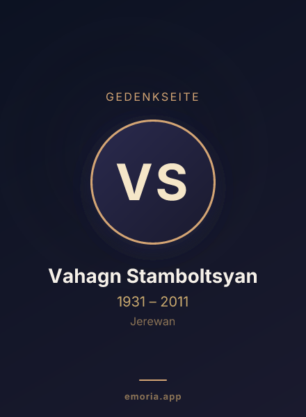 Gedenkportrait von Vahagn Stamboltsyan