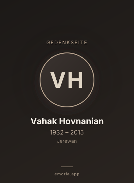 Gedenkportrait von Vahak Hovnanian