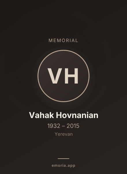 Memorial portrait of Vahak Hovnanian