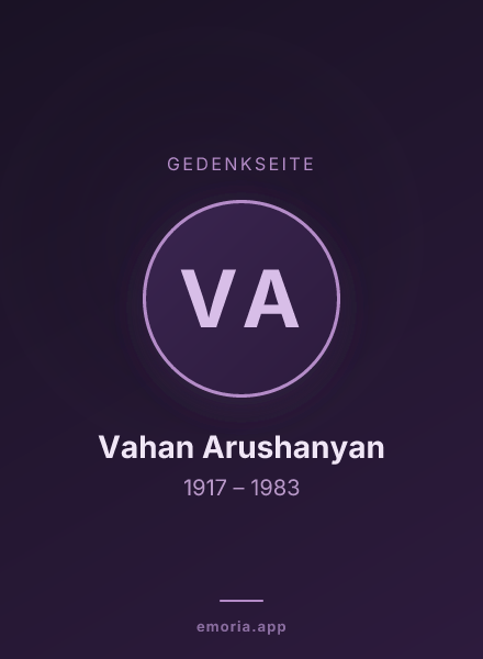 Gedenkportrait von Vahan Arushanyan