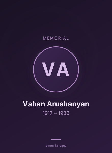 Memorial portrait of Vahan Arushanyan
