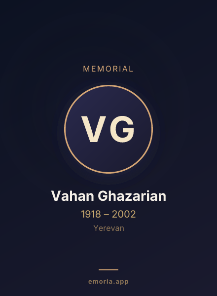 Memorial portrait of Vahan Ghazarian