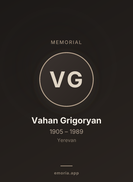 Memorial portrait of Vahan Grigoryan