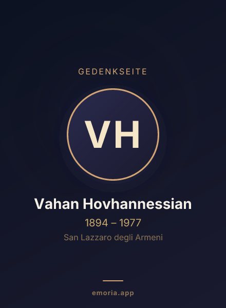 Gedenkportrait von Vahan Hovhannessian