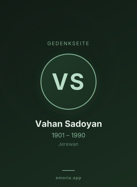 Gedenkportrait von Vahan Sadoyan