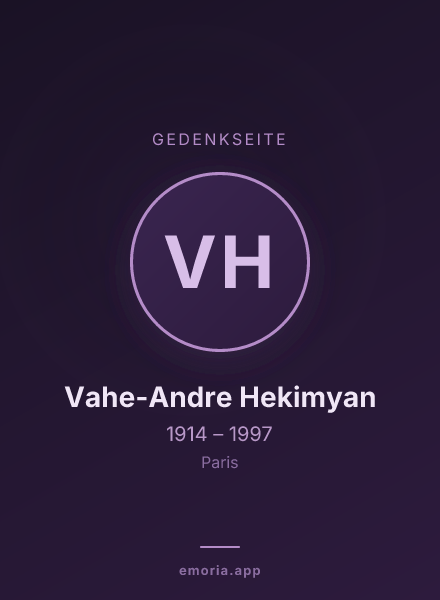 Gedenkportrait von Vahe-Andre Hekimyan