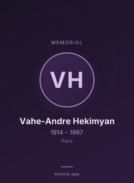 Memorial portrait of Vahe-Andre Hekimyan