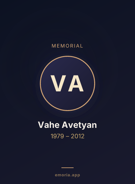 Memorial portrait of Vahe Avetyan
