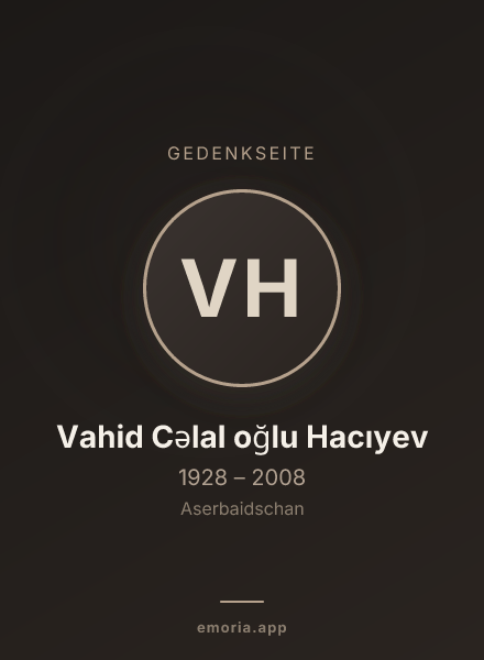 Gedenkportrait von Vahid Cəlal oğlu Hacıyev