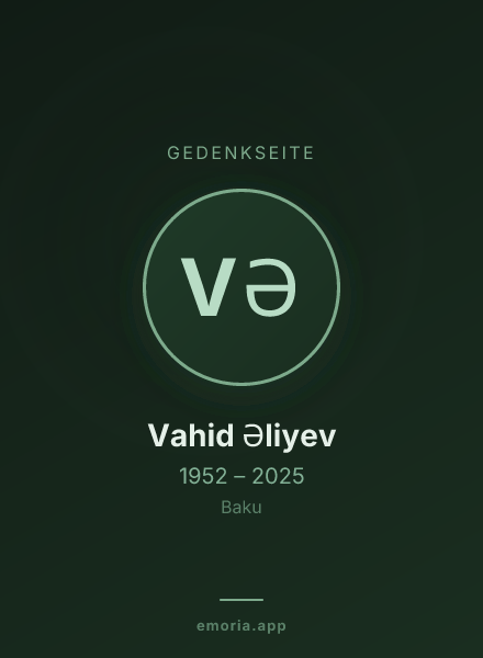 Gedenkportrait von Vahid Əliyev