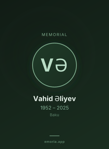 Memorial portrait of Vahid Əliyev