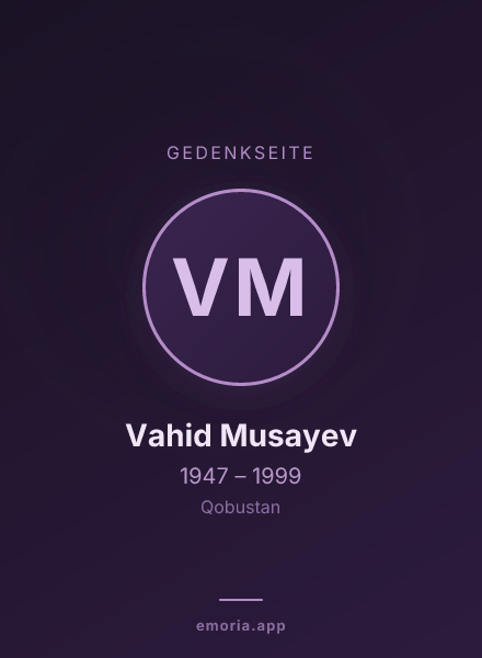 Gedenkportrait von Vahid Musayev