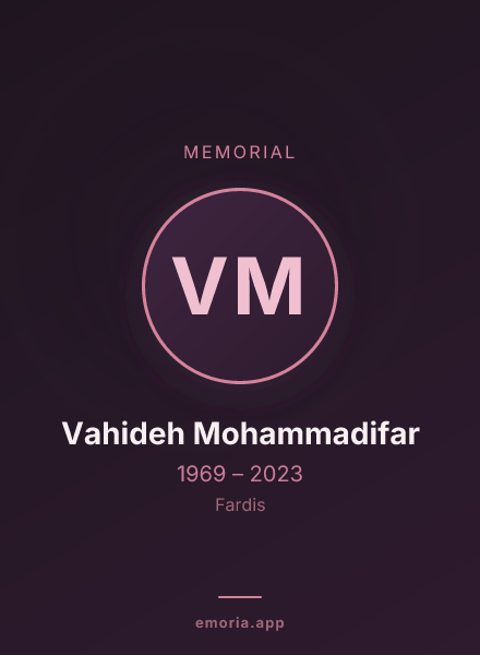 Memorial portrait of Vahideh Mohammadifar