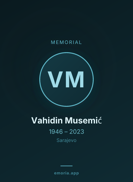 Memorial portrait of Vahidin Musemić