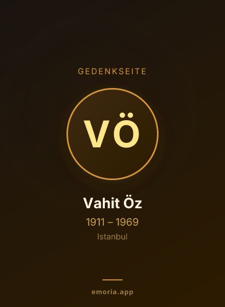 Gedenkportrait von Vahit Öz