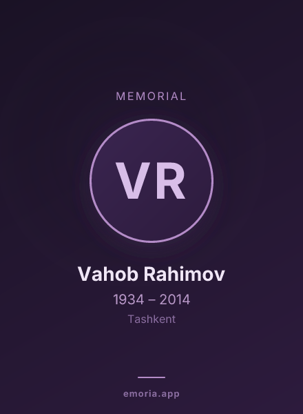 Memorial portrait of Vahob Rahimov