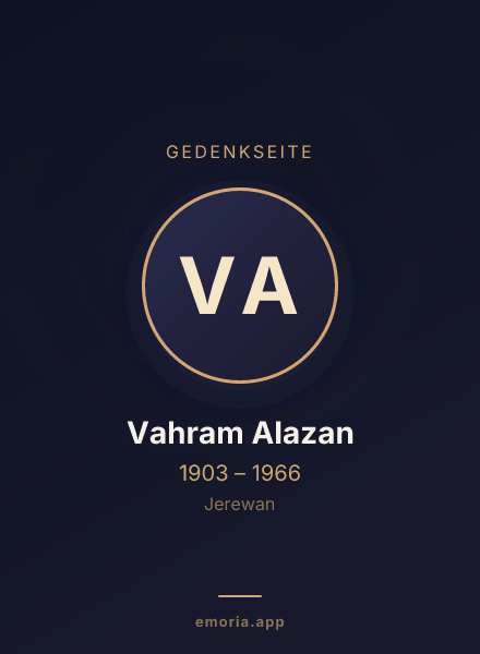 Gedenkportrait von Vahram Alazan