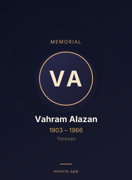Memorial portrait of Vahram Alazan