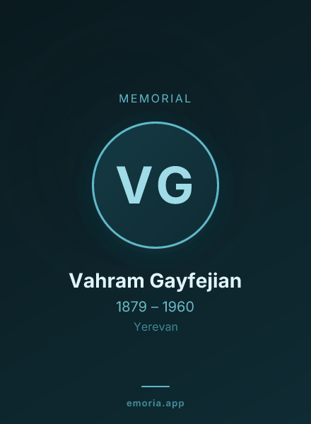 Memorial portrait of Vahram Gayfejian