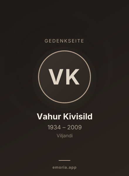 Gedenkportrait von Vahur Kivisild