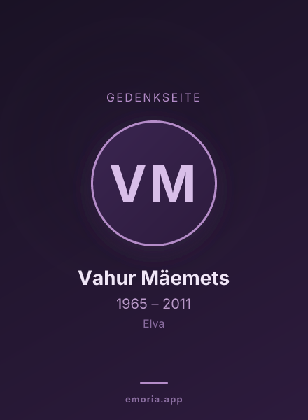 Gedenkportrait von Vahur Mäemets