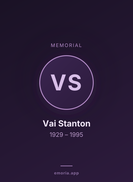 Memorial portrait of Vai Stanton