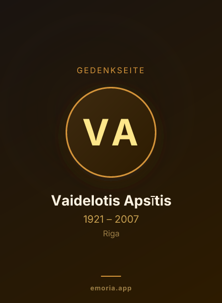 Gedenkportrait von Vaidelotis Apsītis