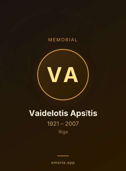 Memorial portrait of Vaidelotis Apsītis