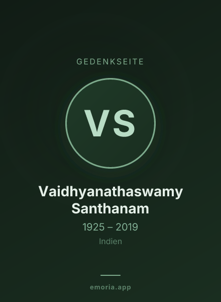 Gedenkportrait von Vaidhyanathaswamy Santhanam