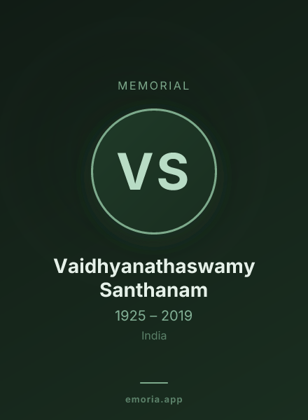 Memorial portrait of Vaidhyanathaswamy Santhanam