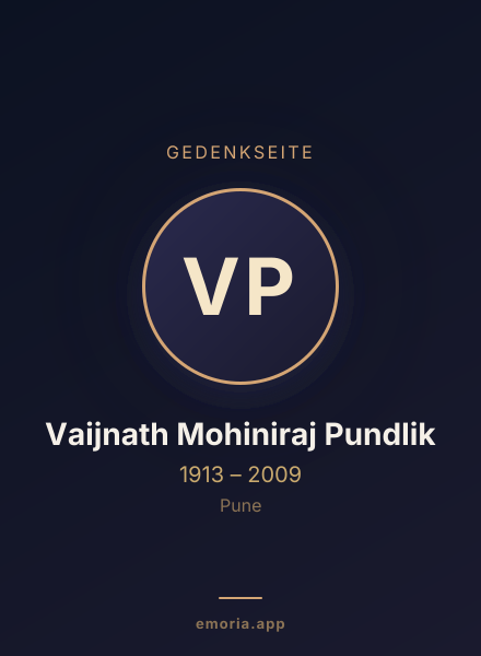 Gedenkportrait von Vaijnath Mohiniraj Pundlik