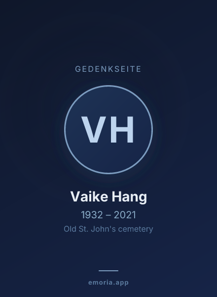 Gedenkportrait von Vaike Hang