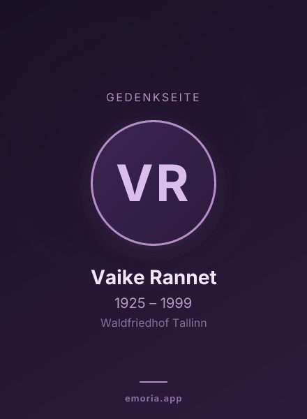 Gedenkportrait von Vaike Rannet