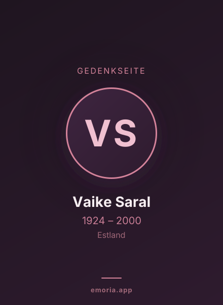 Gedenkportrait von Vaike Saral