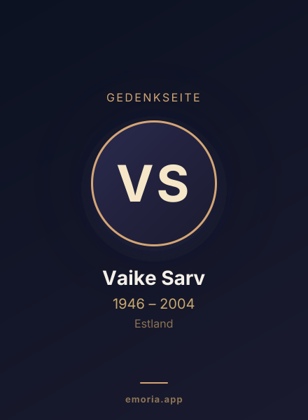 Gedenkportrait von Vaike Sarv