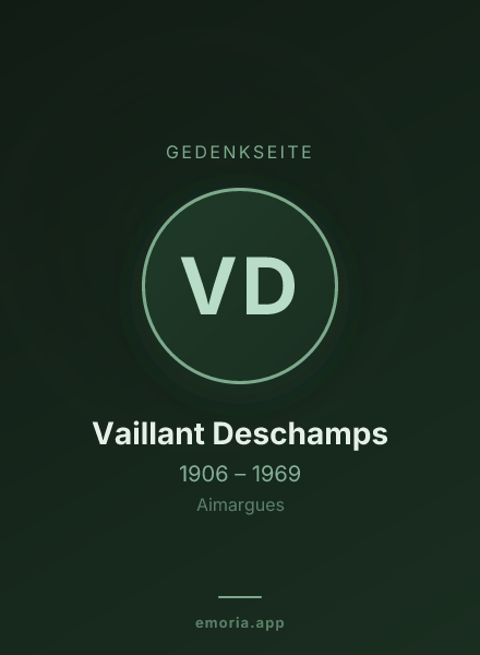Gedenkportrait von Vaillant Deschamps