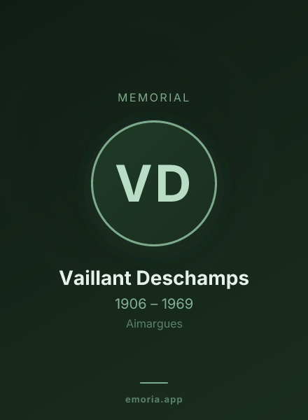 Memorial portrait of Vaillant Deschamps
