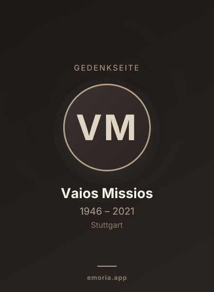 Gedenkportrait von Vaios Missios