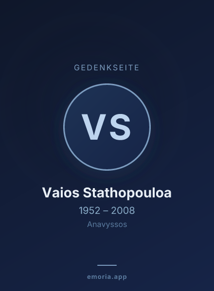 Gedenkportrait von Vaios Stathopouloa