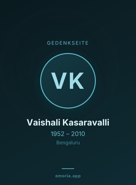 Gedenkportrait von Vaishali Kasaravalli