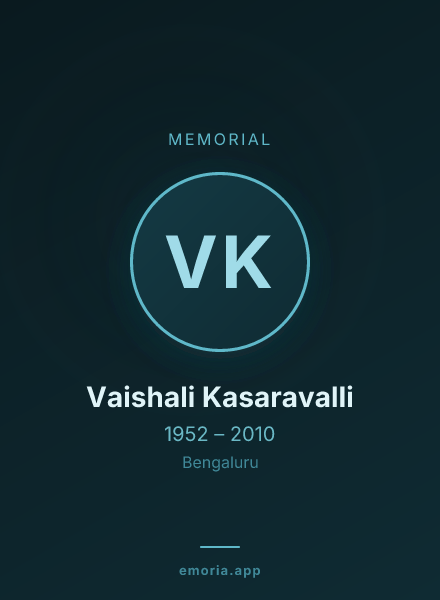 Memorial portrait of Vaishali Kasaravalli
