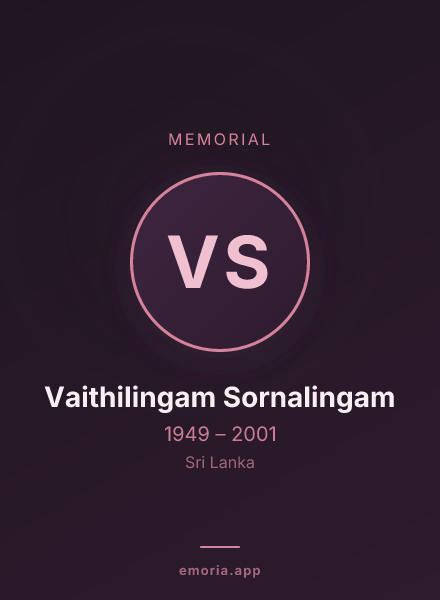 Memorial portrait of Vaithilingam Sornalingam