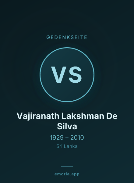 Gedenkportrait von Vajiranath Lakshman De Silva