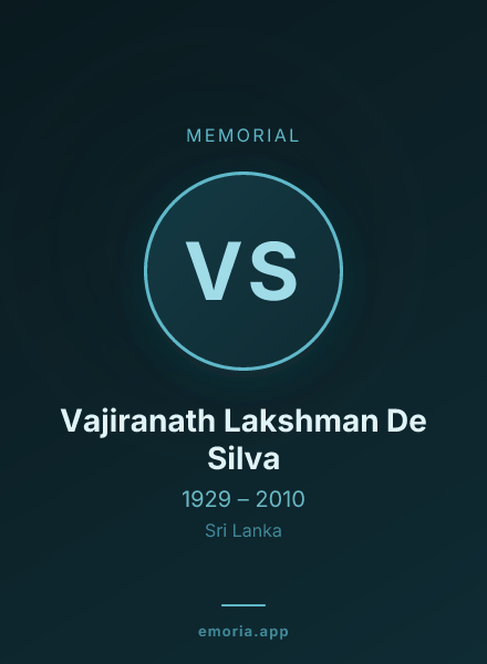 Memorial portrait of Vajiranath Lakshman De Silva