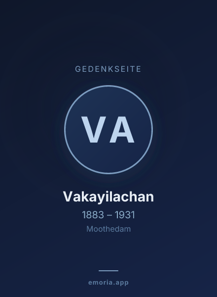 Gedenkportrait von Vakayilachan