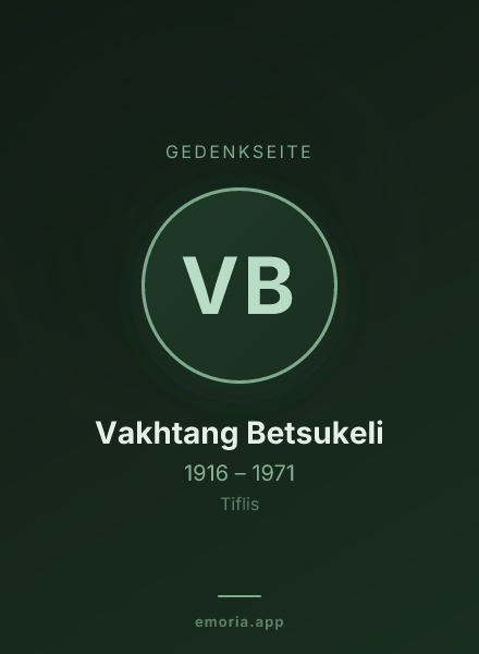 Gedenkportrait von Vakhtang Betsukeli