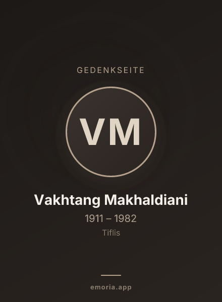 Gedenkportrait von Vakhtang Makhaldiani