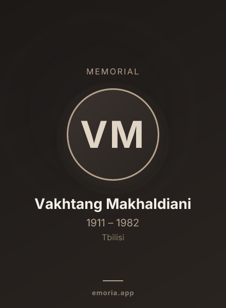 Memorial portrait of Vakhtang Makhaldiani