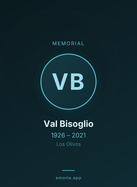 Memorial portrait of Val Bisoglio
