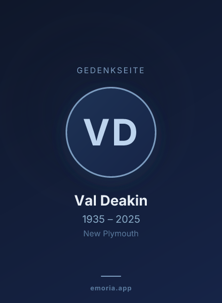 Gedenkportrait von Val Deakin